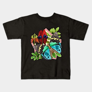 Butterfly on flowers Kids T-Shirt
